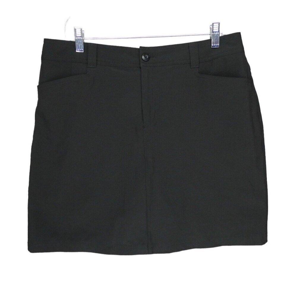 Eddie Bauer Adventurer 2.0 Skort Size 10 Womens Black‎ Pockets Skirt With Shorts
